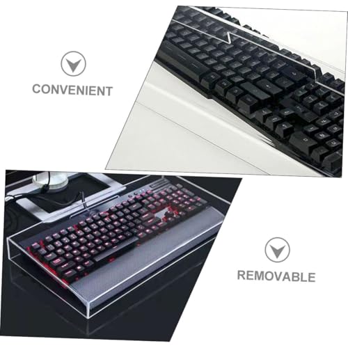 Protector de teclado acrílico lavable y transparente para oficina 7