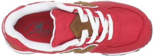 Image of New Balance Kid's 574 V1 Lace-Up Sneaker, Red /Brown, 10.5 M US Little Kid (4-8 Years)