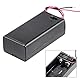 Batteriehalter für 1 x 6LR61 9 V Batterie mit Deckel schwarz, cablepelado®