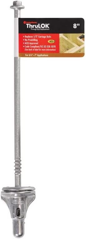 FASTENMASTER Fmthr008-indy Thrulok Lag Screw, 1/2 Inches X 8 Inches (Pack of 30)