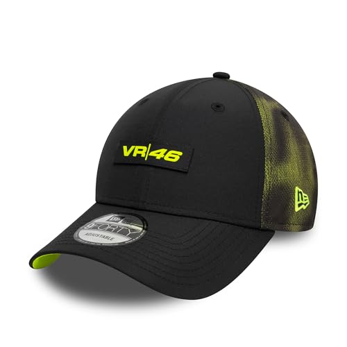 New Era VR46, Valentino Rossi, berretto da Baseball, 9FIFTY mezzitoni sublimazione, Nero Con Giallo Fluo, Nero, Taglia Unica