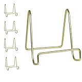 Wire Easel Display Stand - Smooth Brass Metal - 4 Inch - Pack of 3
