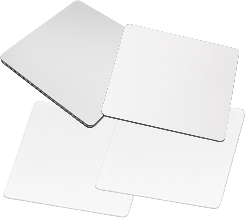 Pocoxll Espelhos quadrados de acrílico autoadesivos com película protetora, pacote com 10