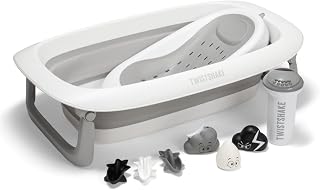 Twistshake Set V2 - Vasca da bagno pieghevole con cuscino da bagno e lavello, capacità...