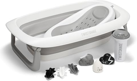 Twistshake Set V2 - Vasca da bagno pieghevole con cuscino da bagno e lavello, capacità 30 l, senza BPA, 0-4 anni,...