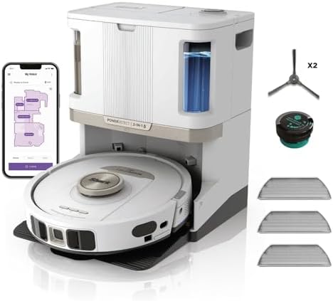 Shark PowerDetect Robot Aspirapolvere Lavapavimenti 2 in 1 NeverTouch Pro Autosvuotante Navigazione LiDAR AV2810ZEEUWH