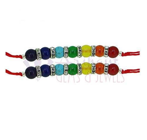 Arihant Gems & Jewels 7 Chakra Energetic Healing Stone Rakhi for Brother/Bhai/Bhaiya/Bro | Natural & Certified | Astrological Gemstone | Positive Effect (Set of 2) (B07VLLYL3P) Amazon Price History, Amazon Price Tracker
