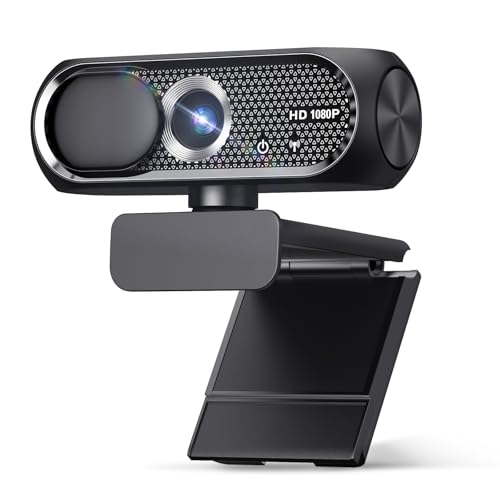 Shcngqio 1080P Full HD Webcam with Privacy Cover, Wide Angle Lens, Active Light Correction, Plug and...