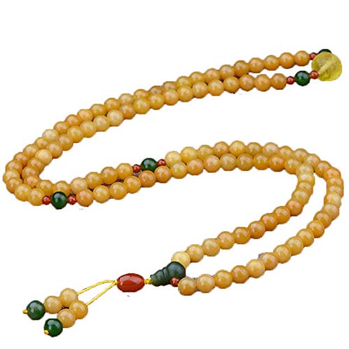 Huanglong Jade suéter cadena colgante mujer Jade Bead collar