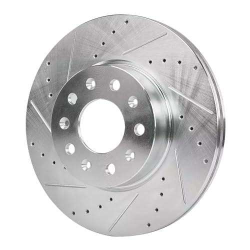 Image of Detroit Axle - Rear Brake Rotors for 2020-2024 Cadillac CT4, Drilled and Slotted Disc Brake Rotors 2021 2022 2023 Replacement: 12.40 inch inch Rotors