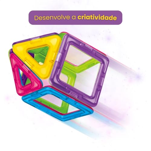 Blocos Magnéticos de Montar Infantil Brinquedo Educativo de Construção 120 Peças