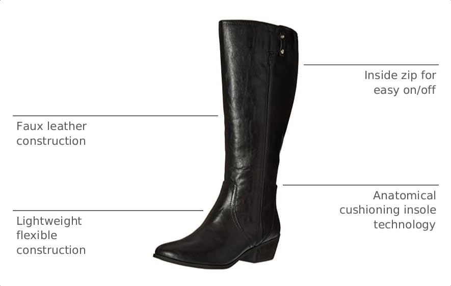 Dr. Scholl's Shoes womens Brilliance Wide Calf Riding Boot, Black, 6 US - image 3