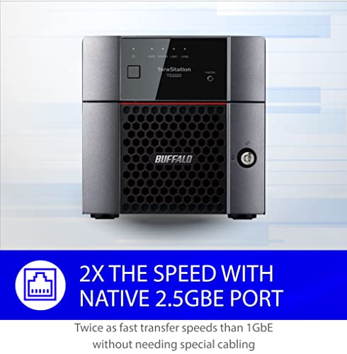 Image of BUFFALO TeraStation 3220DN 2-Bay SMB 4TB (2x2TB) Desktop NAS w /Hard Drives Included Network Attached Storage