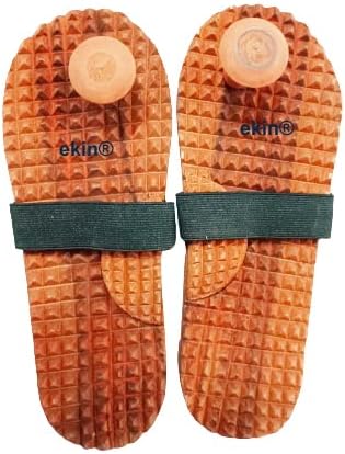 EKIN Brown Wooden acupressure Massager Slipper/Sandle For Men/Women/Childrens/blood pressure slippers for men