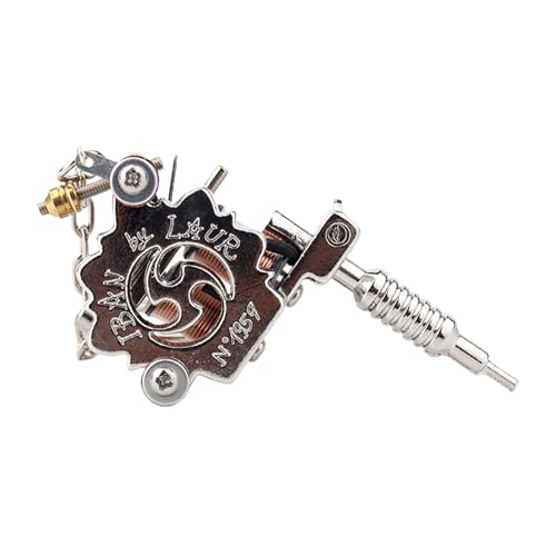 Grtheenumb Llaveros|Llavero Mini máquina de tatuaje Llaveros plateados de moda para hombres Modelo de pistola de tatuaje portátil Anillos de cadena de moda para colgante Collar Adorno