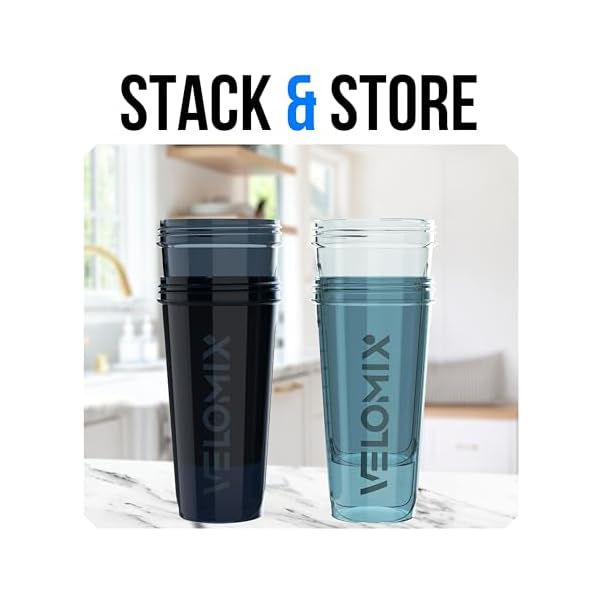 VELOMIX 4 Pack 28oz Shaker Cups for Protein Shakes, Aqua Depths - Image 5