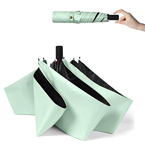 YOSHINO 超軽量(172g) 折りたたみ 日傘 UVカット 完全遮光 遮熱 晴雨兼用 折り畳み日傘 レディース メンズ 300T高強度グラスファイバー 耐風撥水 収納ポーチ付き ミントグリーン