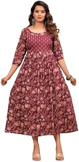Fit and Flaired Cotton Printed I Maternity I Kurti I Kurta I Gown I Midi I Maxi I Feeding Kurti I for Women Price In India