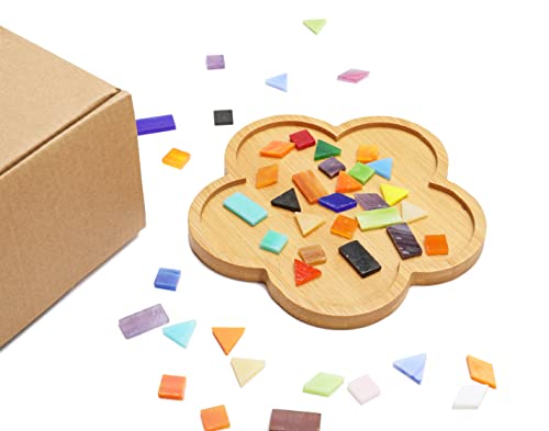 Lanyani 2 Sets Of Diy Mosaic Craft Kits Mosaic Tiles Coaster Kit Make Your Own Mosaic Project Handmade Craft Set With Stained Glass Mosaic Tile Pieces For Decoration And Gift #TOP6
