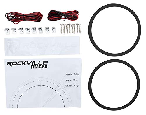 Rockville RMC65W 6.5" 600W 2-Way Marine Boat Speakers, 4 Ohm, Waterproof, UV-Resistant, High-Fidelity Sound, Perfect for Boats and Outdoor Adventures - Thumbnail 7