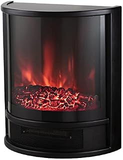 Warmlite WL46031 Lavenham 1.8kW LED Log Effect Fire Stove with Adjustable Thermostat Control, 1800W, Black