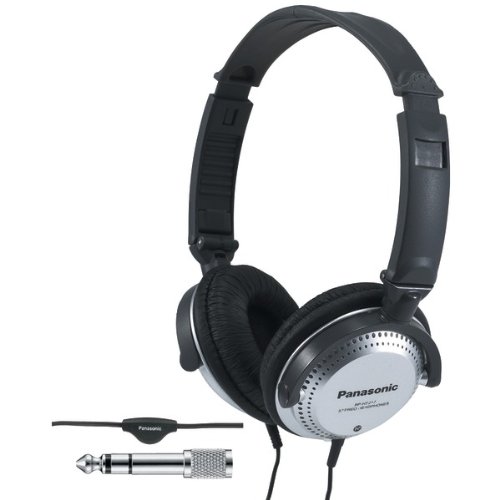Image of Panasonic Stereo Headphones On Ear Headphones with XBS Port, Integrated Volume Controller and Lightweight Foldable Design - RP-HT227-K (Black & Silver)