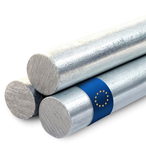 Stahl-Shop24 - Stahl-Shop24 feuerverzinkter Rundstab 1000 mm Ø 12 mm Stahl massiv gewalzt rostfrei für Metallbau Handwerk Werkstatt Gartenbau Außenbereich Konstruktion Träger Bastelbedarf Bauprojekte