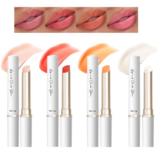 Bekoeen 4 Pcs Color Changing Lipstick, Lip Stain Long Lasting Waterproof, Korean Lip Balm Hydrating Lip Tint, Lipstick for Women, Cruelty-Free