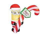 Gemmy 7Ft. Tall Christmas Inflatable Minion Kevin Holding Candycane Indoor/Outdoor Holiday...