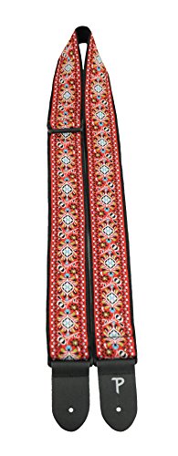 Perri's ペリーズ ジャガード ギターストラップ TWS-7032 RED FLORAL