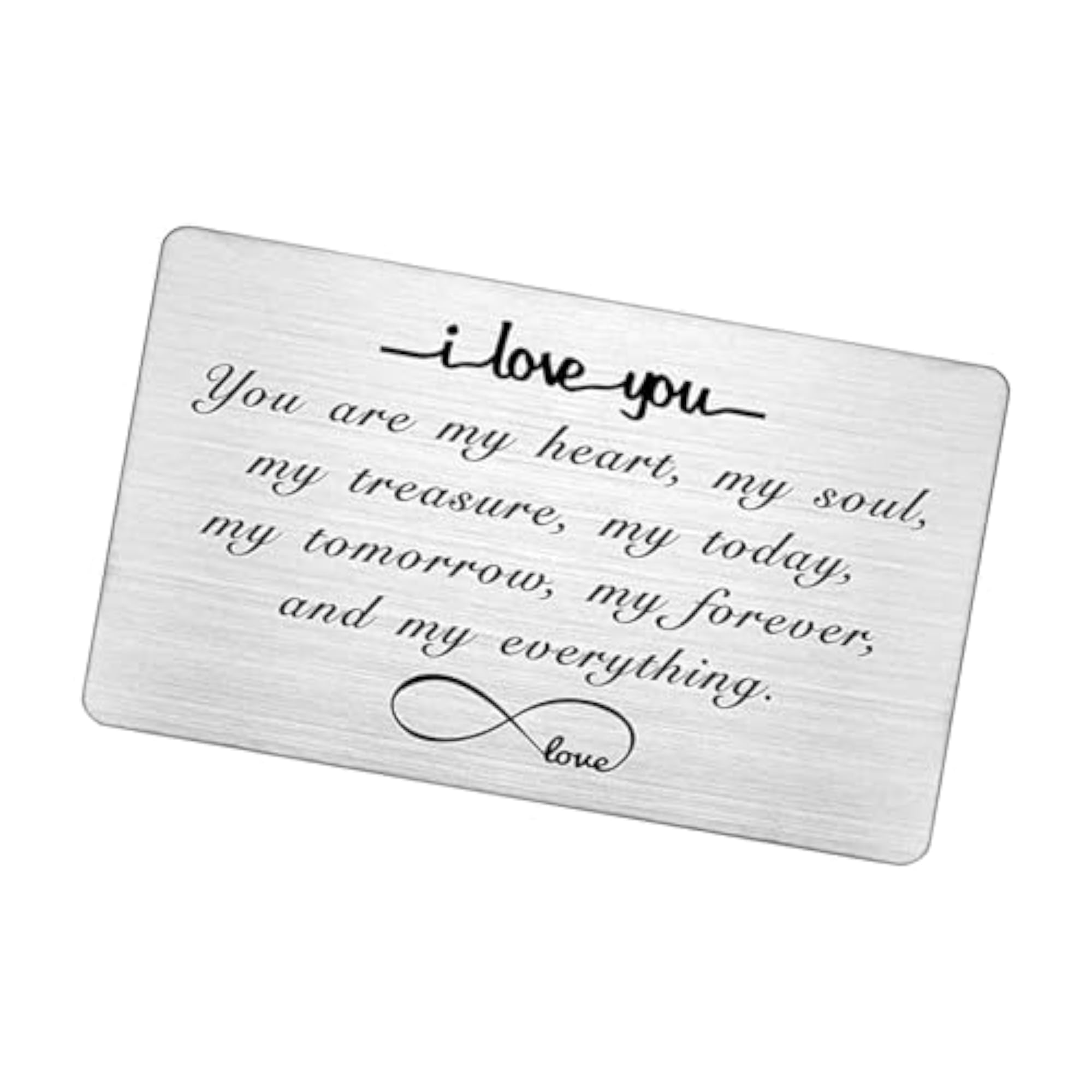 Engraved Wallet Insert Card Christmas Fiance New Year Cards