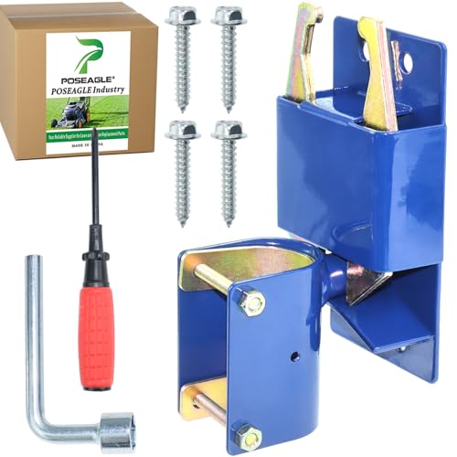 POSEAGLE Blue S16100300 Two Way Gate Latch with Hardware and Assembly Tool Kit for Metal Gates with 1-5/8" to 2" Diameter Round Tubes