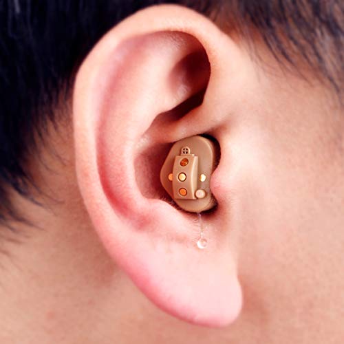 TKING Rechargeable Hearing Amplifier for Adults, Invisible in Ear Canal, Digital Noise Reduction Feedback Cancelling,Aid and Assist Hearing (for Left Ear)