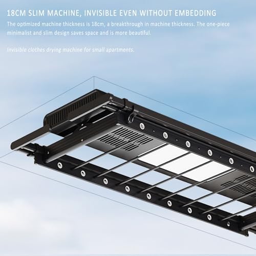 Ceiling-Mounted Clothes Drying Rack with Remote Control, 45kg Capacity, Constant Temperature, LED Light, Ideal for Home Balcony, Energy-Efficient Laundry Solution