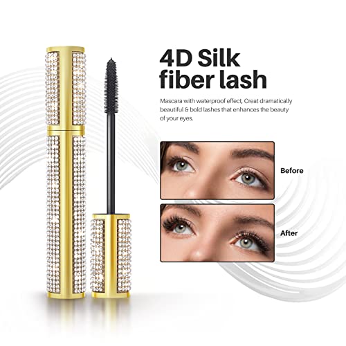 ONLYOILY 4D Silk Fiber Lash Mascara for Longer, Thicker, Voluminous Eyelashes,Natural Smudge-Proof Waterproof Clear Vegan Mascara, All Day Exquisitely Long, Thick, Smudge-Proof Eyelashes (Black) - Image 4