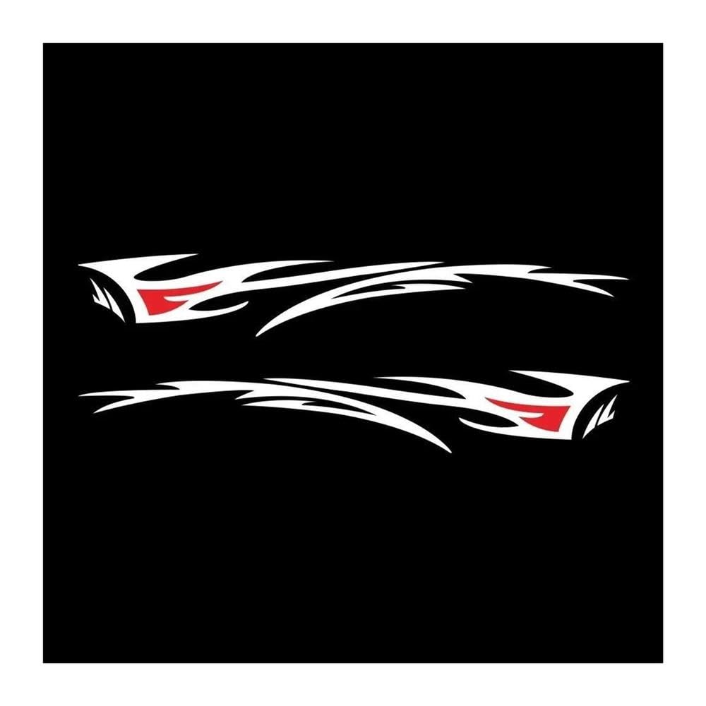 Decalcomanie per Auto 2 Pezzi da Corsa Fiamma Elemento Grafica Decalcomanie per Auto Decalcomanie per Tutto Il Corpo Impermeabile per Auto Vinile Universale(White And Red)