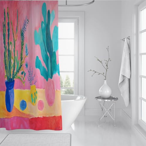 Rideau de douche bohème nature morte 100x200cm lavable en polyester chic - 4