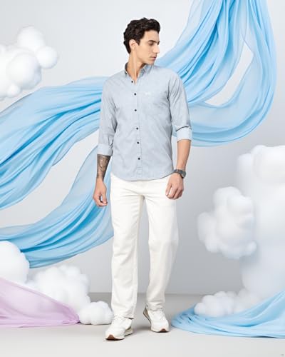 Image of Majestic Man Pure Cotton Slim Fit Printed Casual Shirt for Men