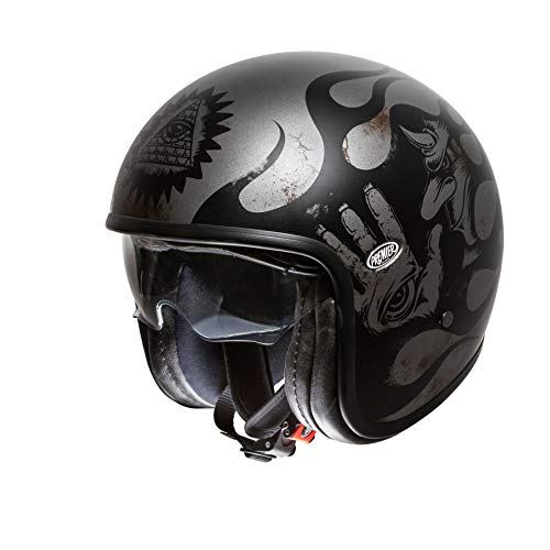 Casco moto Premier LE PETIT BD17BM, Nero/Grigio, L