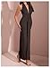 Floerns Women's Deep V Neck Halter Dress Bow Ruched Split Evening Bodycon Maxi Dresses Coffee Brown Small