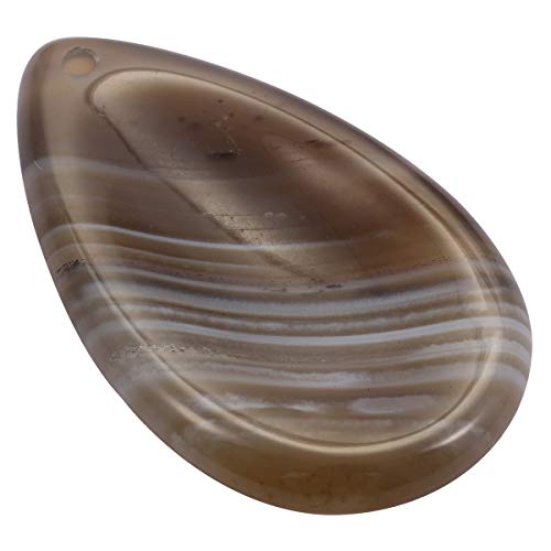 TUMBEELLUWA Thumb Worry Stone Pendant Agate Healing Crystal Quartz Pocket Palm Reiki Gemstone for Jewelry Making,Teardrop(Pack of 4)