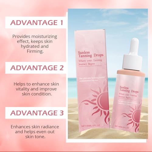 Image of Sunless Tanning Drops to Drink - Natural-Looking Tan Without the Sun, Hydrating Tanning Drops for Face and Body, for All Skin Types-MeiHeiB+diji 1pc