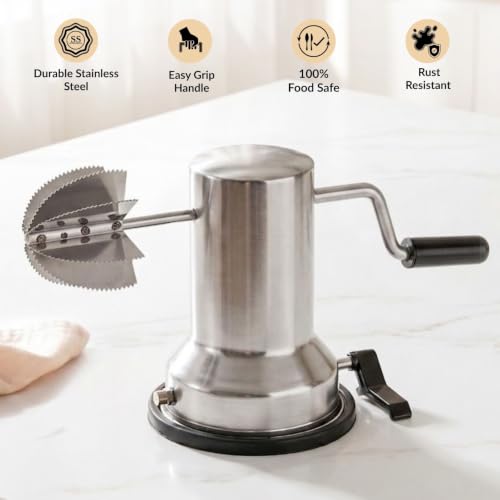 Image of Nestasia Stainless Steel Manual Coconut Scraper - Durable Food-Grade Steel Nariyal Shredder for Home & Kitchen | Fresh Coconut Grater with Sharp Scraping Blade & Easy-Grip Handle