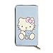 Produktbild Hello Kitty Geldbörse mit Reißverschluss, Leder, Visitenkartenhalter, Aufbewahrungstasche, Kartenhalter, Organizer, Clutch, großes Fassungsvermögen für Männer und Frauen