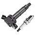 QYL Ignition Coil UF333 & Spark Plug 7092 BKR6EGP MIU12783 for Camry Matrix RAV4 Highlander Solara Vibe TC HS250h 2.4L 3.0L 3.3L l4 V6 (Set of 4)