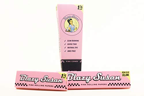 Blazy Puff Pack | Pink Rolling Papers & Cones Bundle | Vegan & Smooth Burning | Blazy Susan Quality Smoking Accessories