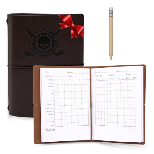 Libro de registro de golf en cuero un regalo ideal para hombres y mujeres
