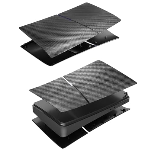 Image of Slim Digital Edition Cover Plates for New PS5 Slim Console, Shell Panels Compatible with New PlayStation 5 Slim Accessories Protective Replacement Faceplate (Carbon Fiber)