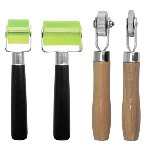 Andrückrolle, Andrückwalze, Silikon Rolle, Handdruck Roller, Auto Reifen Reparatur Roller, Anroller für Reifenreparatur, Reifen Rollenlager, Gummi Nahtroller und Reifen Roller Werkzeug Set, 4 Stück