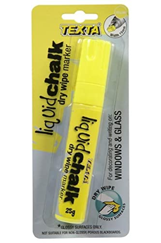 TEXTA 0388020 LIQUID CHALK MARKER, DRY WIPE YELLOW